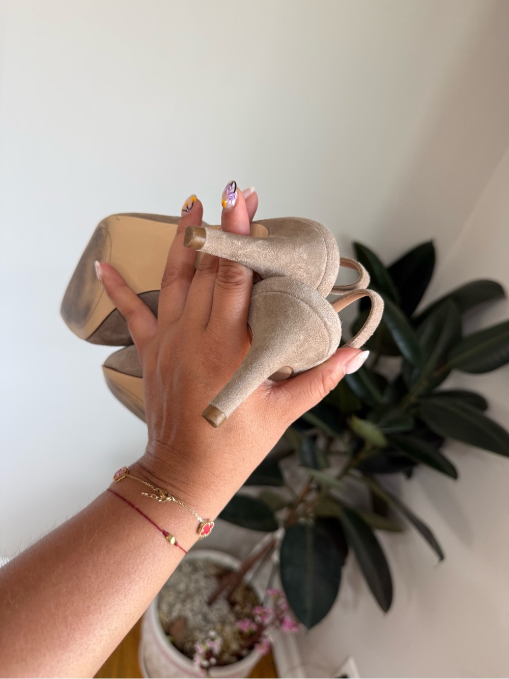 Cole Haan Grand.ØS Taupe Suede Slingback Pointed Toe Kitten Heels 7.5 - Picture 3 of 5